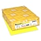 Astrobrights Colored Paper, 24 lbs., 8.5 x 11, Lift-Off Lemon, 500 Sheets/Ream (21011)