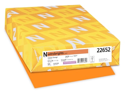 Astrobrights Colored Paper, 24 lbs., 8.5 x 14, Cosmic Orange, 500 Sheets/Ream (22652)