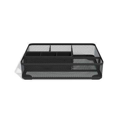 TRU RED™ 7 Compartment Mesh Drawer Organizer, Matte Black (TR57544)