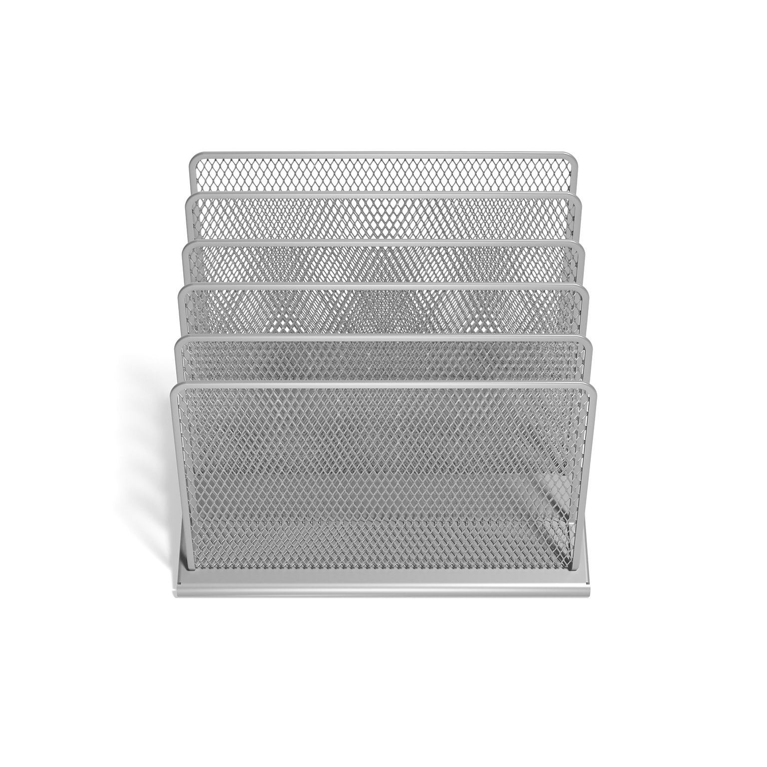 TRU RED™ 5-Compartment Wire Mesh File Organizer, Silver (TR57555)