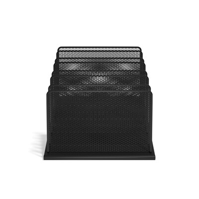 TRU RED™ 7-Compartment Metal Mesh File Organizer,  Matte Black (TR57559)