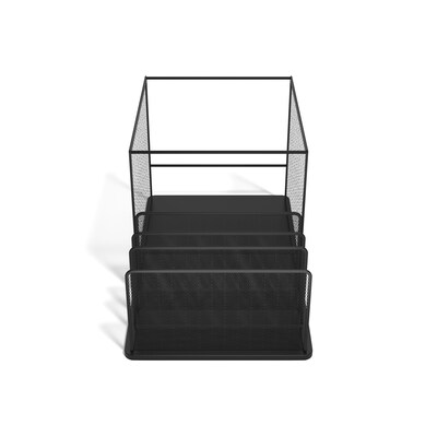 TRU RED™ 4-Compartment Wire Mesh File Organizer, Matte Black (TR57536)