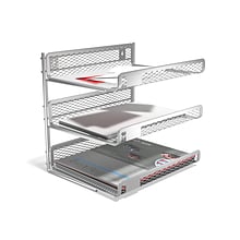 TRU RED™ 3-Compartment Wire Mesh File Organizer, Silver (TR57531)