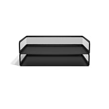 TRU RED™ Side Load Stackable Metal Letter Tray, Matte Black, 2/Pack (TR57563)