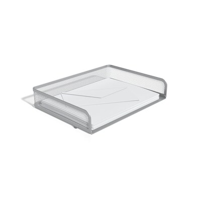 TRU RED™ Side Load Stackable Metal Letter Tray, Silver (TR57568)