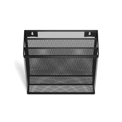 TRU RED™ 3-Compartment Wire Mesh File Organizer, Matte Black (TR57553)