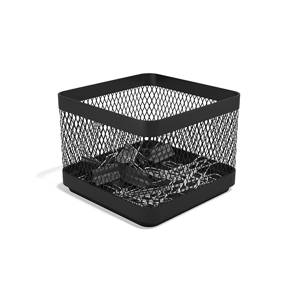 TRU RED™ Small Stackable Wire Mesh Accessory Holder, Matte Black (TR57571)