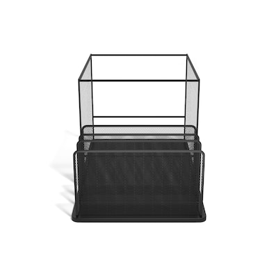 TRU RED™ 4-Compartment Wire Mesh File Organizer, Matte Black (TR57536)