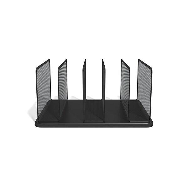 TRU RED™ 5 Compartment Wire Mesh File Organizer, Matte Black (TR57558)