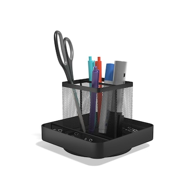 TRU RED™ 6-Compartment Wire Mesh Desk Organizer, Matte Black (TR57578-CC)