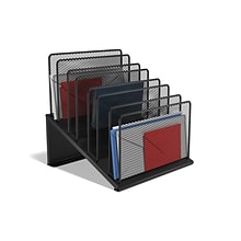TRU RED™ 7 Compartment Wire Mesh File Organizer, Matte Black (TR57559)