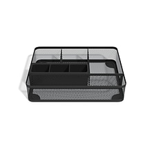 TRU RED™ 7 Compartment Mesh Drawer Organizer, Matte Black (TR57544)