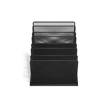 TRU RED™ 7-Compartment Metal Mesh File Organizer,  Matte Black (TR57559)