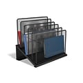 TRU RED™ 5 Compartment Wire Mesh File Organizer, Matte Black (TR57554)