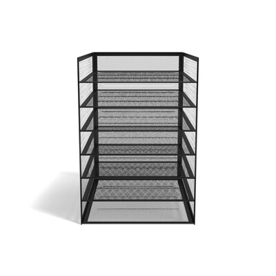 TRU RED™ 6-Compartment Metal Mesh File Organizer, Matte Black (TR57565)