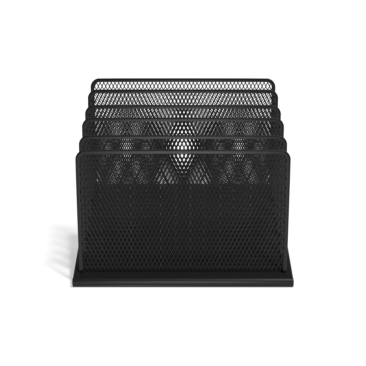 TRU RED™ 5 Compartment Wire Mesh File Organizer, Matte Black (TR57554)