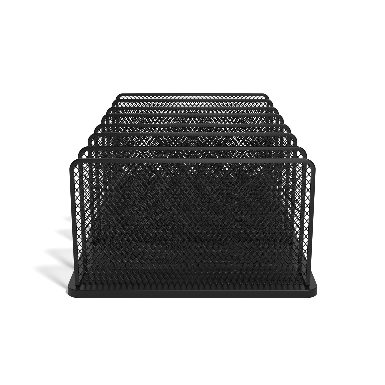 TRU RED™ 7-Compartment Wire Mesh File Organizer, Matte Black (TR57552)