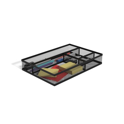 TRU RED™ 4 Compartment Mesh Drawer Organizer, Matte Black (TR57546)