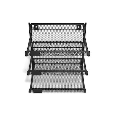 TRU RED™ 3-Compartment Metal Mesh File Organizer, Matte Black (TR57556)