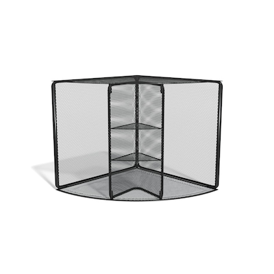 TRU RED™ 4-Compartment Wire Mesh Corner Organizer, Matte Black (TR57976)