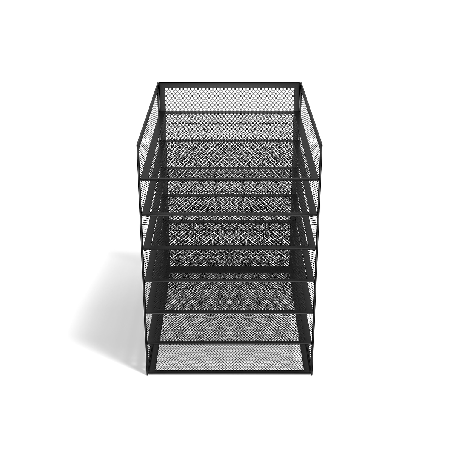 TRU RED™ 6-Compartment Metal Mesh File Organizer, Matte Black (TR57565)