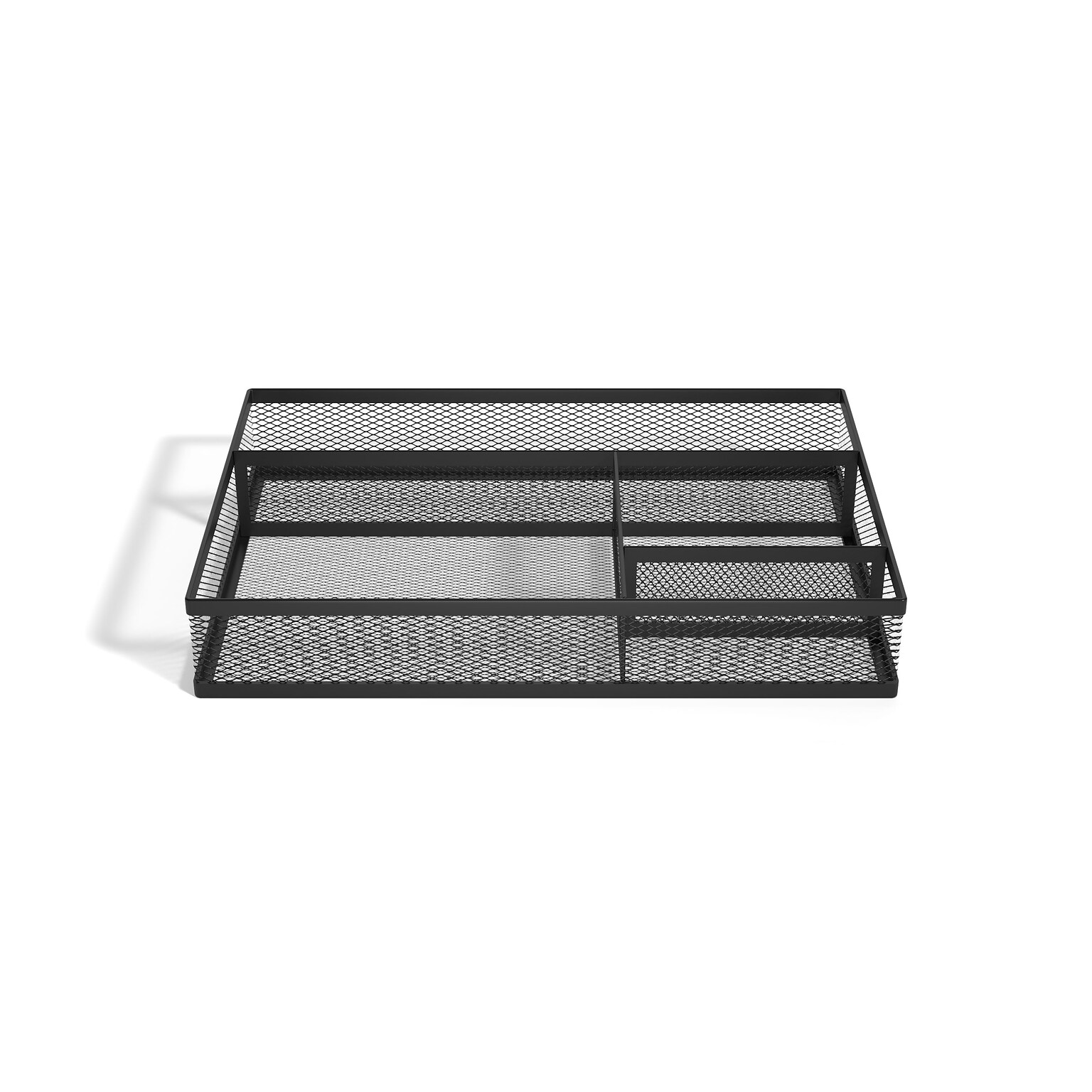 TRU RED™ 4 Compartment Mesh Drawer Organizer, Matte Black (TR57546)