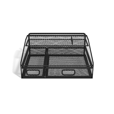 TRU RED™ 6-Compartment Wire Mesh Accessory Holder, Matte Black (TR57539)