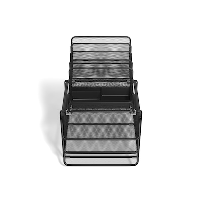 TRU RED™ All-In-One 10 Compartment Wire Mesh Compartment Storage, Matte Black (TR57530)