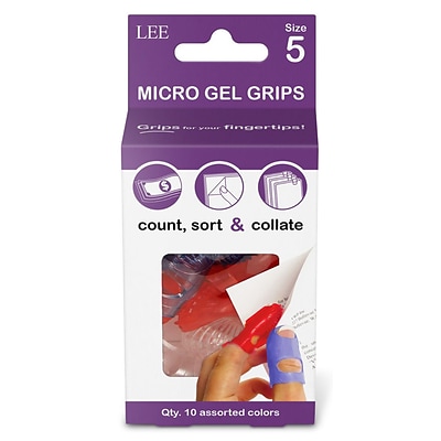 Lee Tippi Size 5 Small Fingertip Grips, Assorted Colors, 10/Pack (61050)