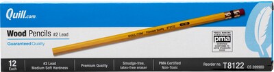 Quill Brand® Finest Quality Wooden Pencil, #2 Lead, Dozen (T8122)
