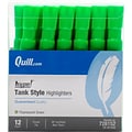 Quill Brand® Tank Style Highlighters, Chisel Tip, Fluorescent Green, Dozen (12284-QCC)