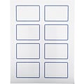 Quill Brand Self Adhesive Name Badges, 2-1/3 x 3-3/8, White/Blue, 8 Labels/Sheet, 50 Sheets/Pack (