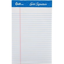 Quill Brand® Gold Signature Premium Series Legal Pad, 5 x 8, Legal Ruled, White, 50 Sheets/Pad, 12