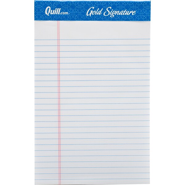 Quill Brand® Gold Signature Premium Series Legal Pad, 5" x 8", Legal
