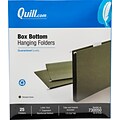 Quill Brand® Reinforced 5-Tab Box Bottom Hanging File Folders, 1 Expansion, Letter Size, Dark Green