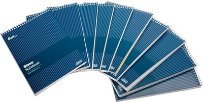 Quill Brand® Steno Pads,  6" x 9",  Gregg Ruled, White, 80 Sheets/Pad, 12 Pads/Pack (SBNW)