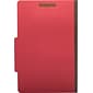 Quill Brand® 2/5-Cut Tab Pressboard Classification File Folders, 2-Partitions, 6-Fasteners, Legal, Red, 15/Box (739030)