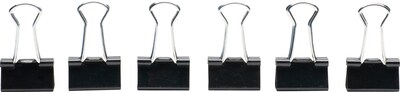 Quill Brand® Mini 3/5" Wide Binder Clips, 1/4" Capacity, Black, 12/Box (720100)