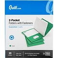 Quill Brand® 2-Pocket Folders With Fasteners Green, 25/Box (712860)