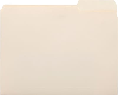 Quill Brand® File Folders, 1/3-Cut Assorted, Letter Size, Manila, 100/Box (740137)