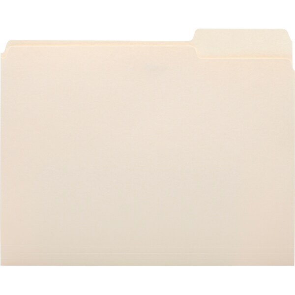 Quill Brand® File Folders, 1/3-Cut Assorted, Letter Size, Manila, 500/Carton (740137CT)