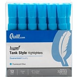 Quill Brand® Tank Style Highlighters, Chisel Tip, Fluorescent Blue, Dozen (12292-QCC)