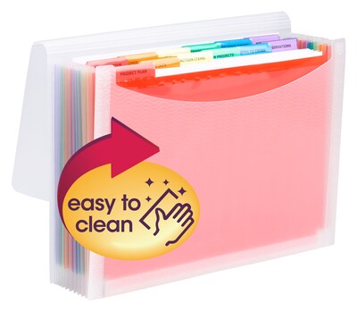 Smead ColorVue Plastic Accordion File, Letter Size, 13-Pocket, Clear/Rainbow (70723)