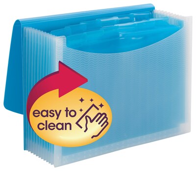 Smead Moisture Resistant Plastic Accordion File, 12-Pocket, Letter Size, Teal/Clear (70869)