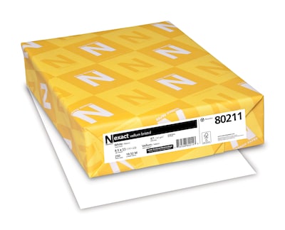 Neenah Exact Vellum Bristol Cardstock, 8.5 x 11, 67 lb., White, 250  Sheets/Ream (80211)