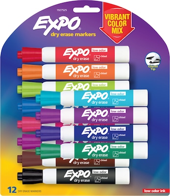 Expo Dry Erase Markers, Chisel Tip, Assorted, 12/Pack (1927525)