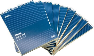 Quill Brand® Steno Pads, 6" x 9", Gregg Ruled, Green, 80 Sheets/Pad, 12 Pads/Pack (SBNG)