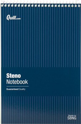 Quill Brand Steno Pads, 6 x 9, Gregg Ruled, Green, 80 Sheets/Pad, 12 Pads/Pack (SBNG)