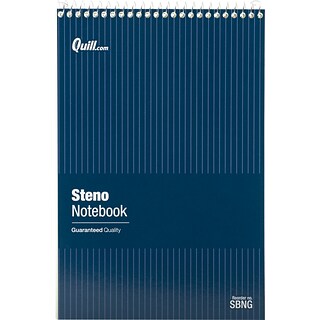 Quill Brand® Steno Pads, 6 x 9, Gregg Ruled, Green, 80 Sheets/Pad, 12 Pads/Pack (SBNG)