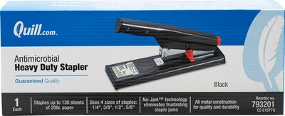 Heavy-Duty Stapler, 200-Sheet Capacity, Black/Graphite/Red - Reliable Paper